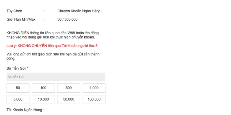 4 bước nạp tiền WW88 qua ngân hàng